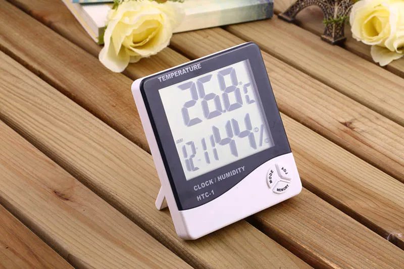 Digital Room LCD Thermometer Electronic Temperature Humidity Meter Hygrometer Weather Station Indoor Alarm Clock HTC-1 (7)