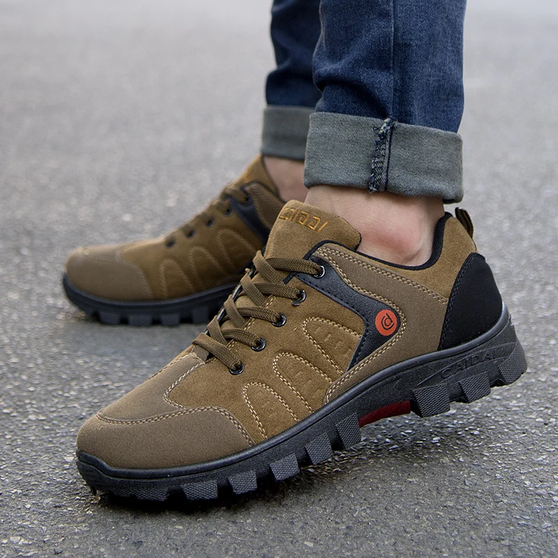 

Men's Waterproof Work Shoes Outdoor Breath Solid Sneakers for Men Lightweight Non-slip Travel Shoes Male Zapatos De Trabajo