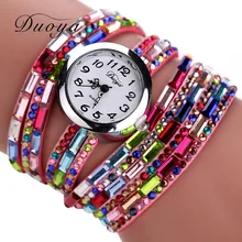 DuoYa Творческий Моды Случайные Браслет Ru Montre-браслет Смотреть Женщин DuoYa Браслет Кварцевые Часы Femmes Режим En Femmes Режим