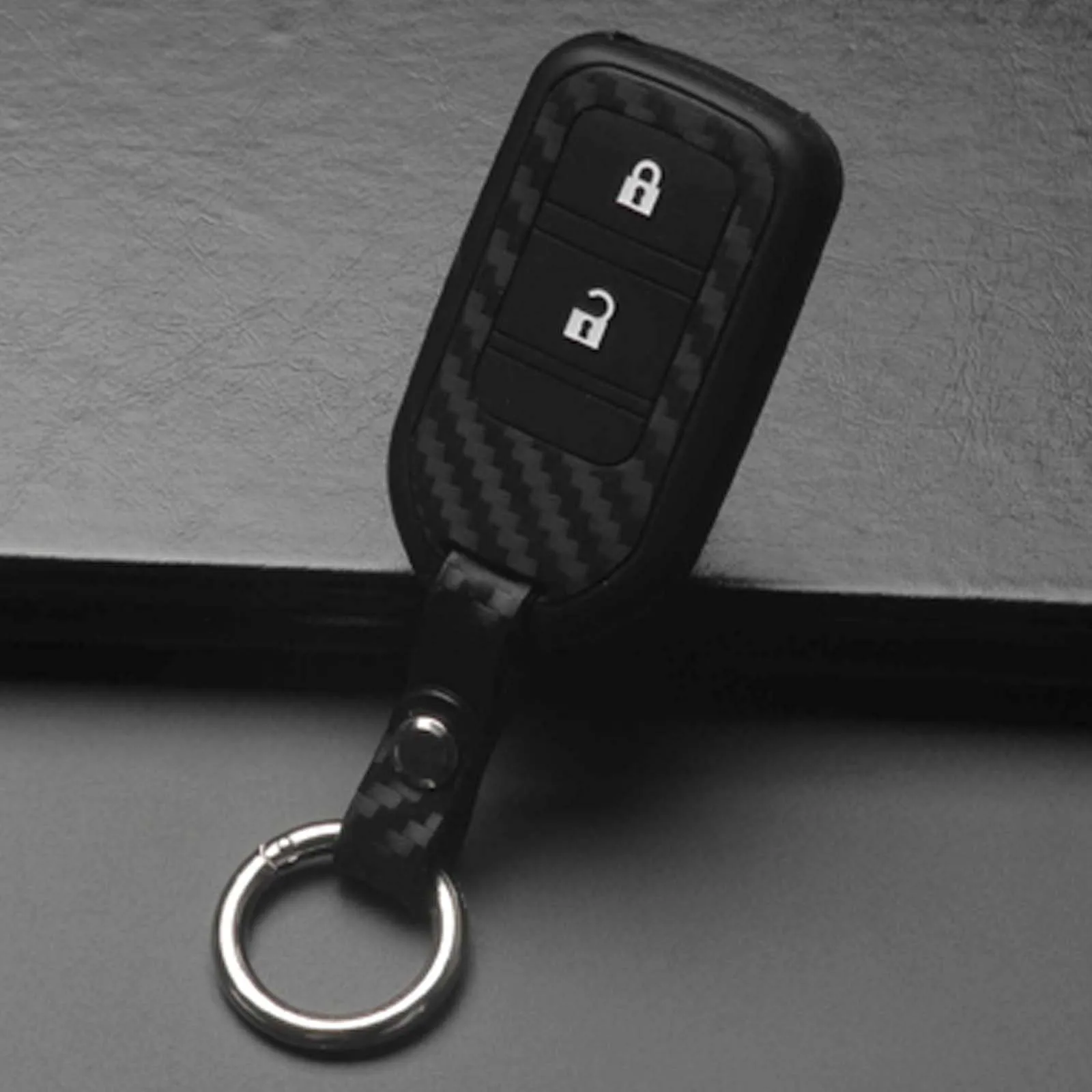 jingyuqin 15ps Smart Remote Car Key Case Cover Silicone+ Carbon For Honda Vezel city civic Jazz BRV BR-V HRV Key Case Fob 2BTN