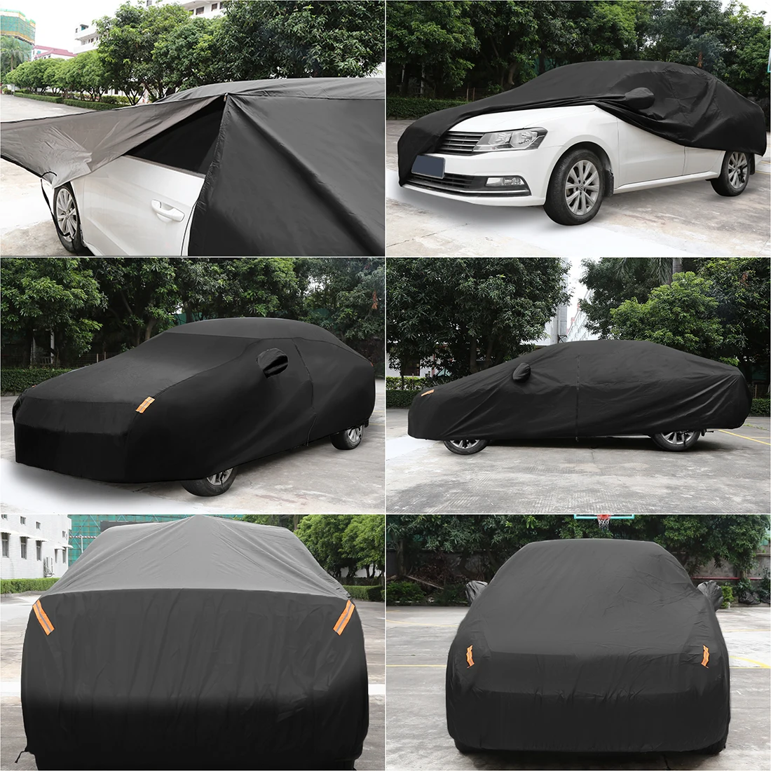 X Autohaux черный автомобильный чехол для улицы, водонепроницаемый, дышащий, устойчивый к царапинам, дождю, снегу, жаростойкий, универсальная защита автомобиля