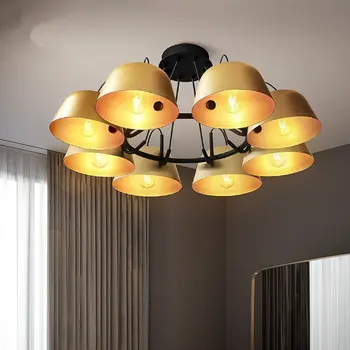 

JAXLONG Retro Creative Minimalist Pendant Lights Personality hanglamp Bedroom Pendant Lamp Golden Restaurant Cover Cafe lighting