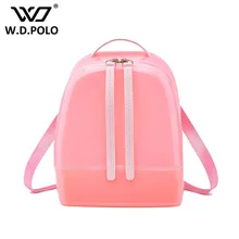 Wdpolo новый кремния shinning кожа женщины рюкзак слинг леди шик основы сумки лето желе конфеты цвет мешок m1788