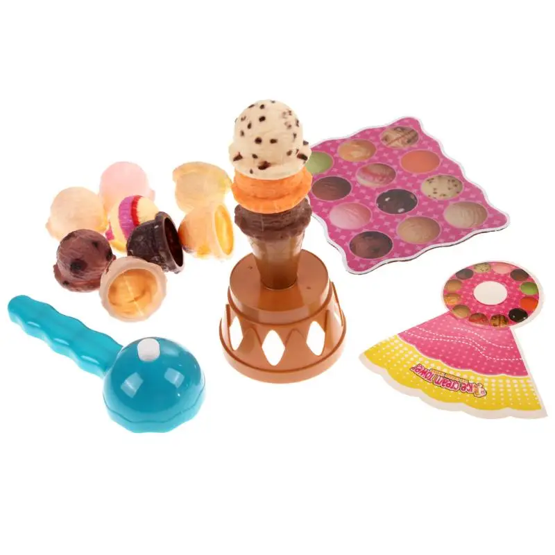 

Kids Ice Cream Stack Up Play Educational Toys For Baby Simulation Food Montessori Early Learning Toy Christmas Gift