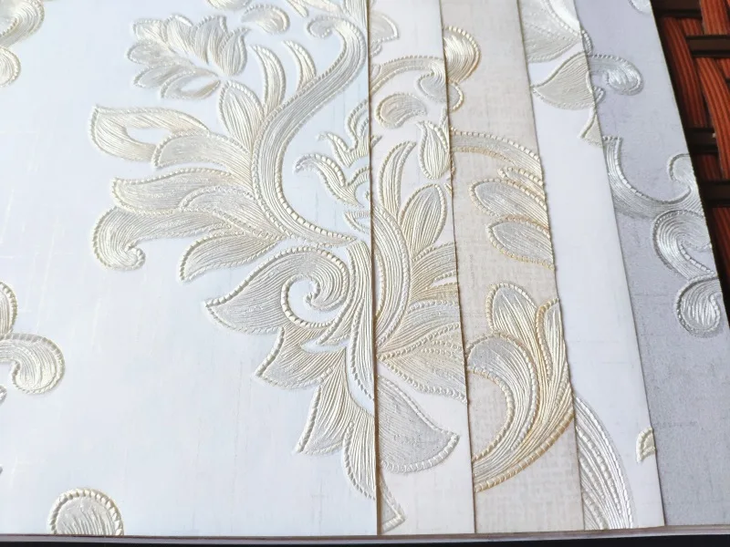 

3d texture non-woven round mesh fine pressed garden flower wallpaper bedroom high-end home decoration wallpaper