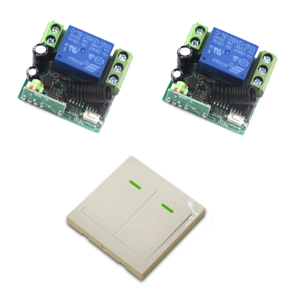 

DC 12V 1CH 1 CH 10A Wireless Remote Control Switch System Receiver 2 Mini Relay Receiver Wall Transmitter Switch