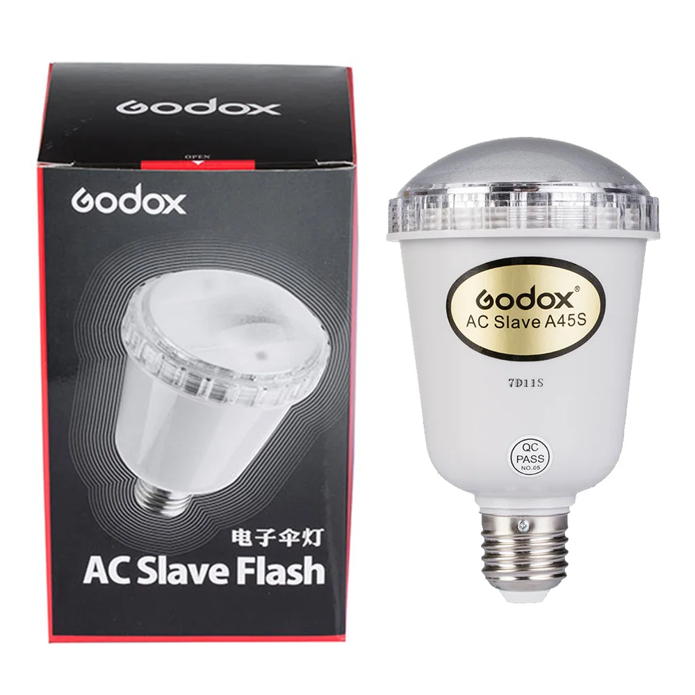 Godox A45s фотостудия электронный мигающий светильник фотостудия стробоскоп светильник AC Slave Flash для E27 220V