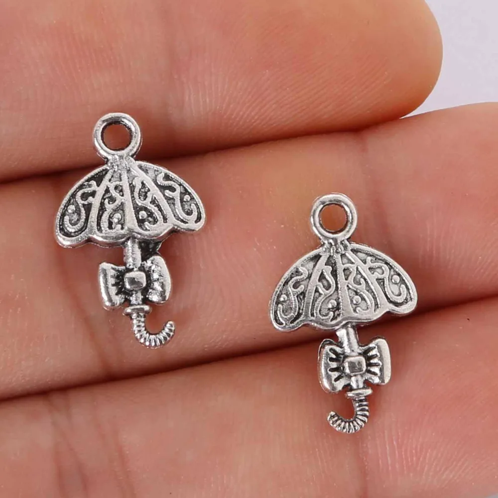 

Free Shipping 10pcs 20*13MM antique silver Alloy Cute Umbrella Gril Gifts charms Pendant Jewelry Findings For DIY Decor
