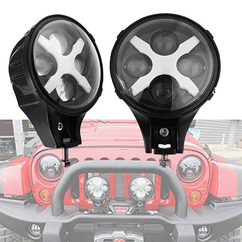  Round 6'' Auxiliary light 60W 6INCH led headlight for Jeep Wrangler JK SUV Offroad Spotlight Drivin - 32759679289
