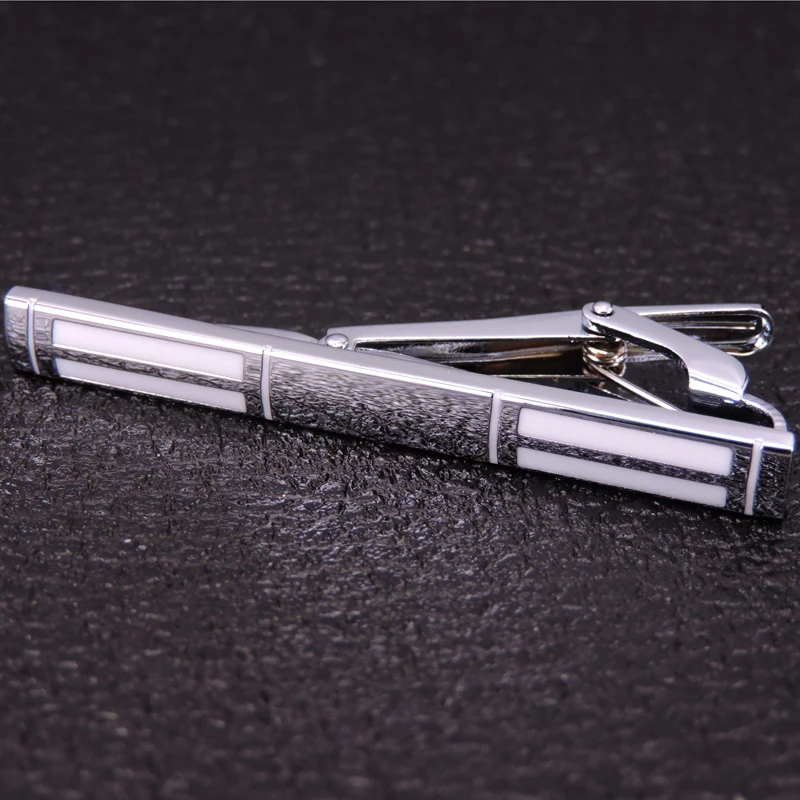 

DY Brand new high quality enamel and white tie clip, men's wedding tie clip