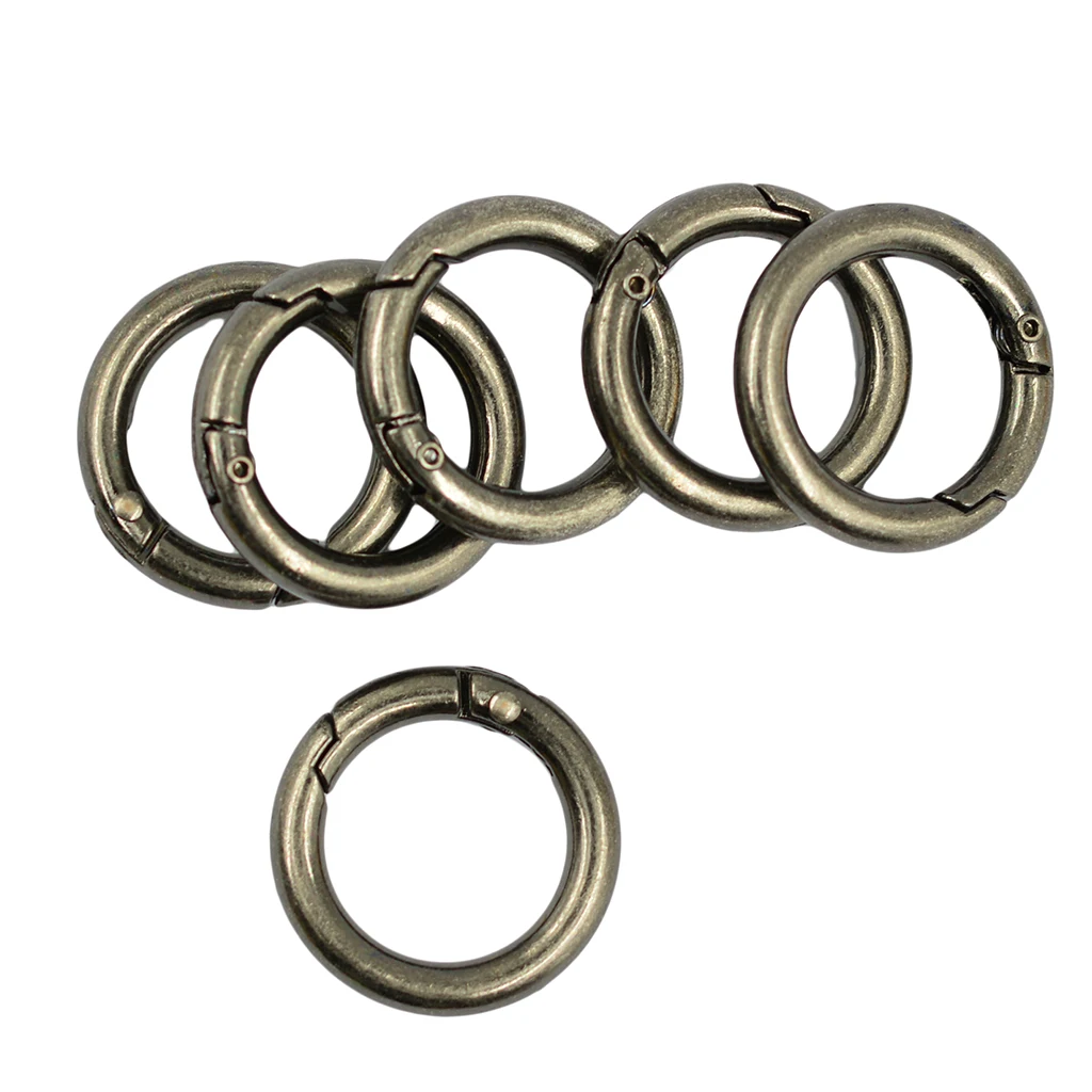 6pcs High Quality Round Carabiner Spring Snap Clip Hook Keychain Keyring Small Dog Leashes Hanging Crafts