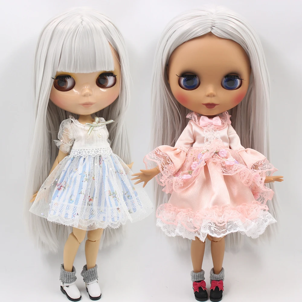 ICY Nude Blyth Custom Doll No. BL1003 серые прямые волосы 1/6 bjd pullip licca jerryberry|Куклы| |