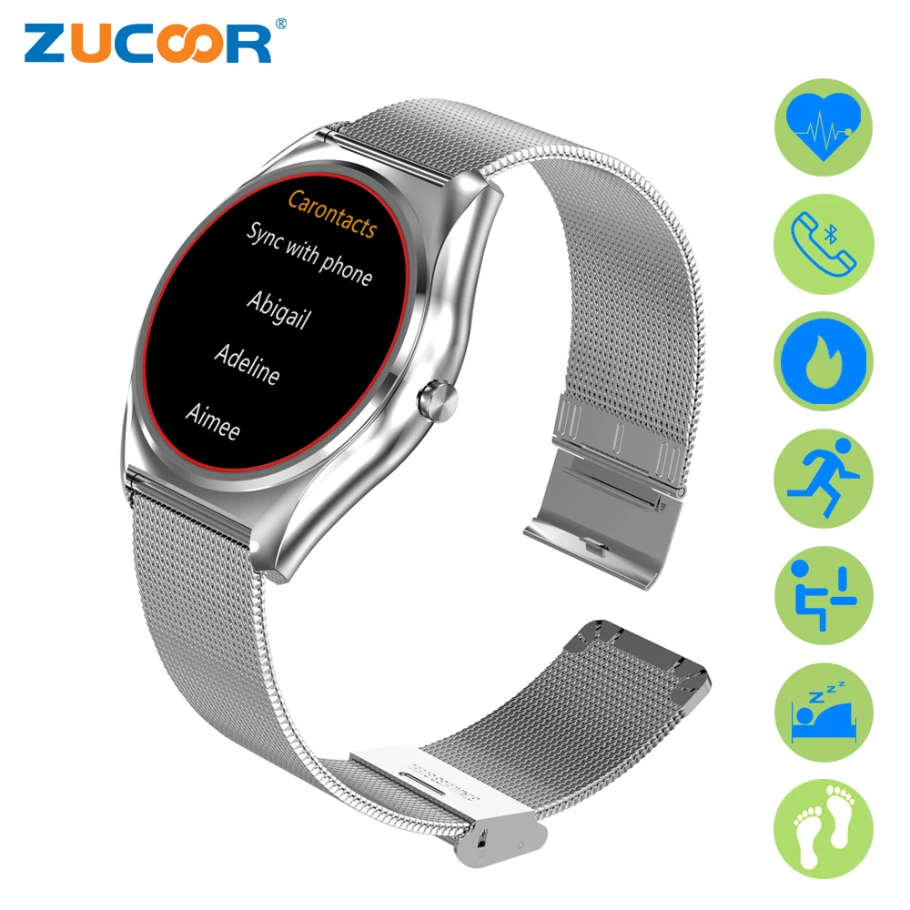

ZUCOOR Smart Watch Women's Fitness Watches Men's Hours Alarm Clock Heart Rate Smartwatch Pulse Bluetooth Phone Connected PK KW18