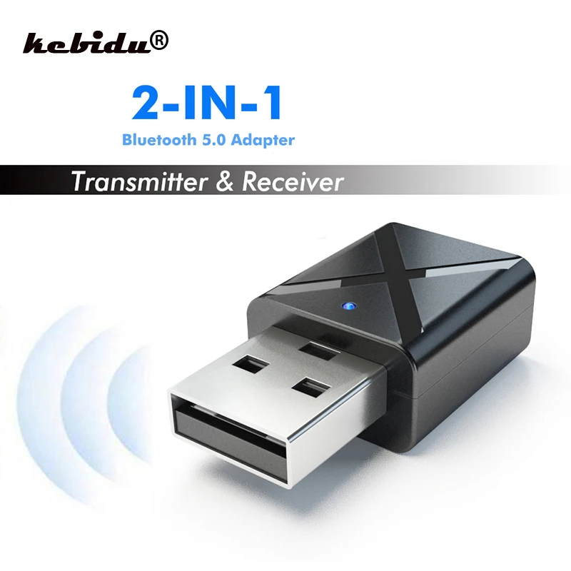 

kebidu 2 in 1 Wireless Bluetooth 5.0 Transmitter Receiver Mini 3.5mm AUX Stereo For Car Music Bluetooth Transmitter For TV