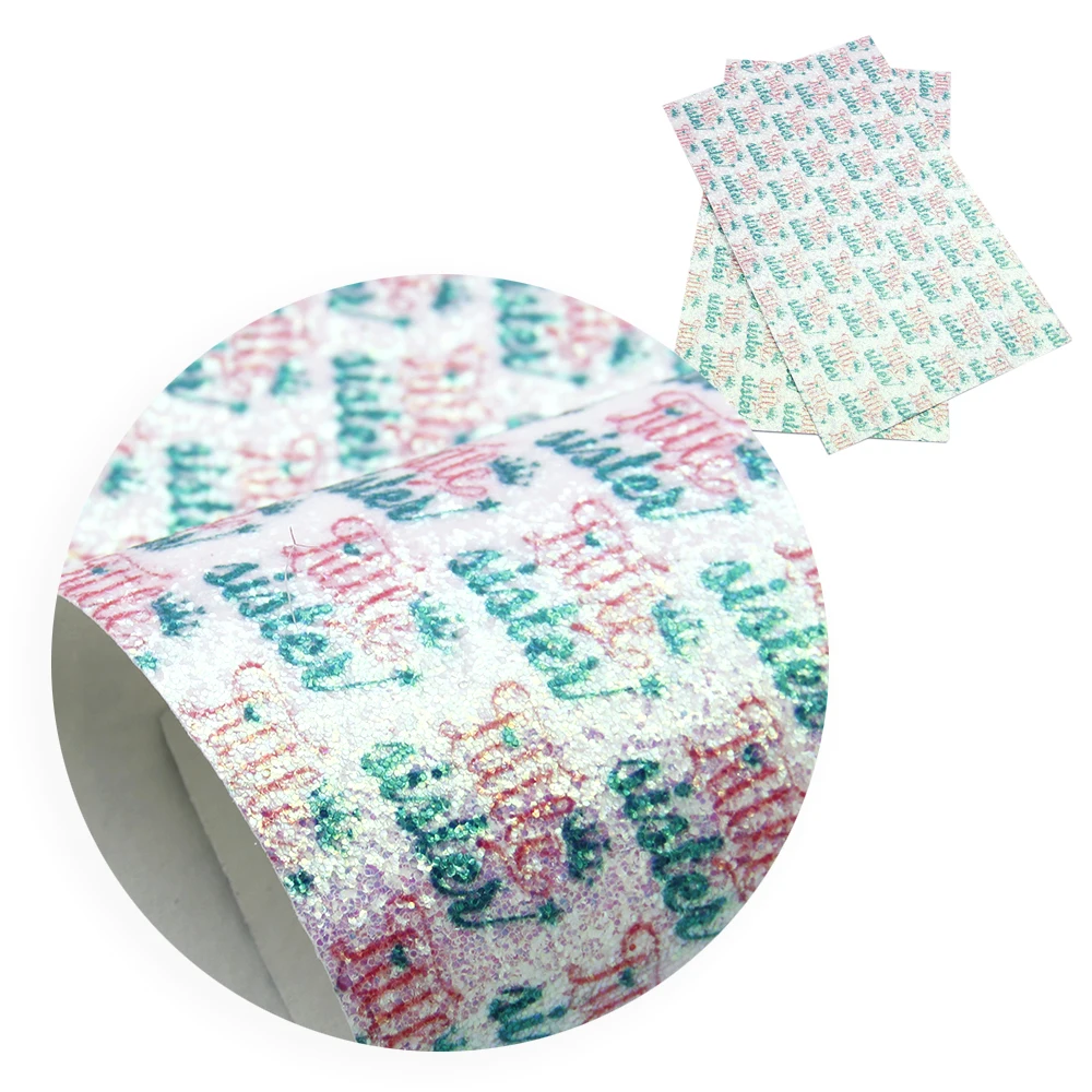 

david angie 20*34CM Cute Cartoon Glitter Synthetic Leather Fabric Hair Bows Bags Shoes DIY Craft Accessories ,1Yc6036