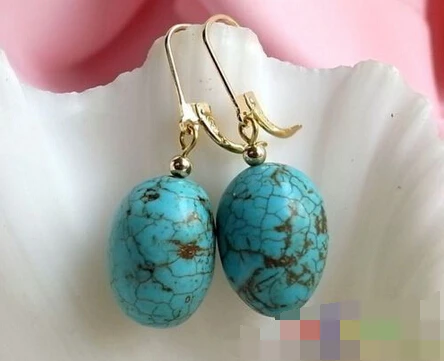 

FREE SHIPPING>>> free shipping 12273 NATURE ELLIPSE TURQUOISE DANGLE EARRING
