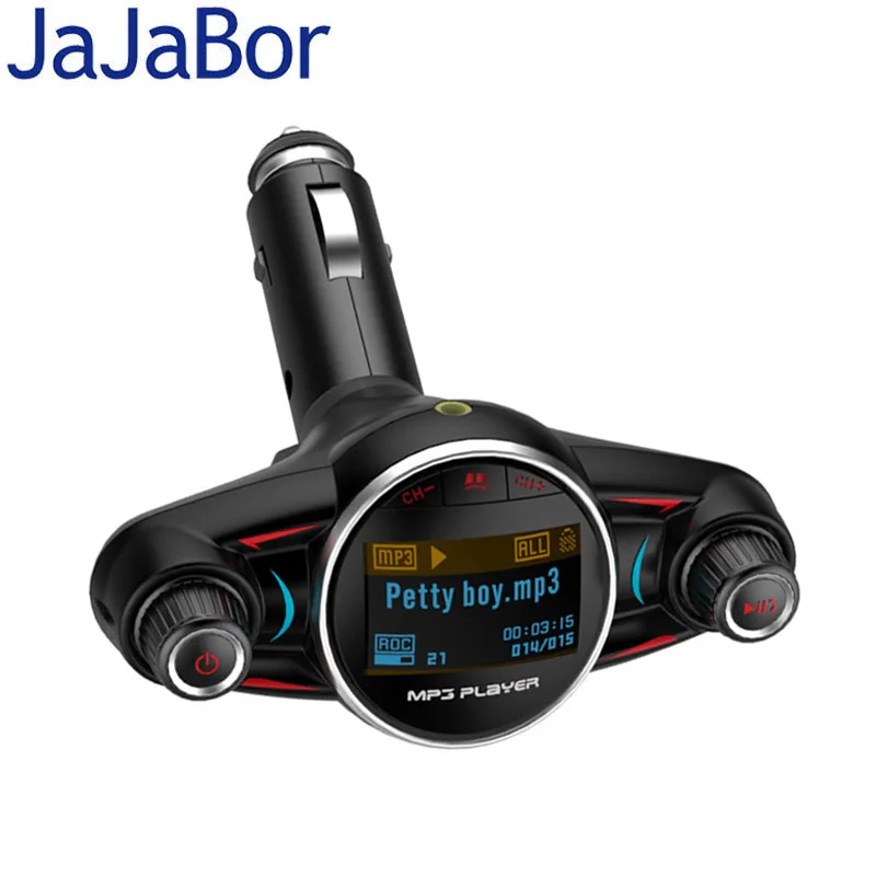 

JaJaBor Wireless FM Transmitter Bluetooth Car Kit Handsfree AUX Audio MP3 Player FM Modulator Support TF Card U Disk Playback