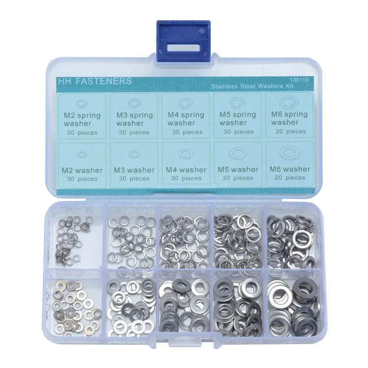 280pcs M2 M3 M4 M5 M6 Lock Washer Spring Washer & Flat Washer