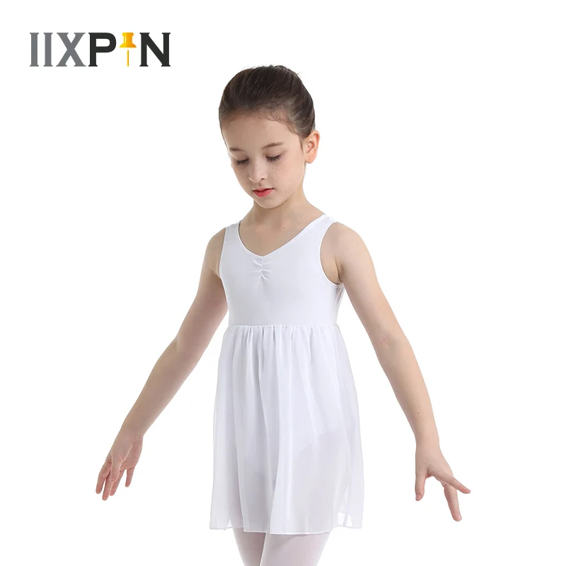 

IIXIN Kids Girls Ballet Dress Cotton Chiffon Sleeveless Ballet Dance Clothing Gymnastics Leotard Dress Girls' Tank Leotard Dress