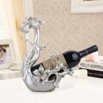 

European and American Style Swan Red Wine Rack Crafts Creative Wedding Home Decoration Ornaments Resin Christmas Gift For Friend