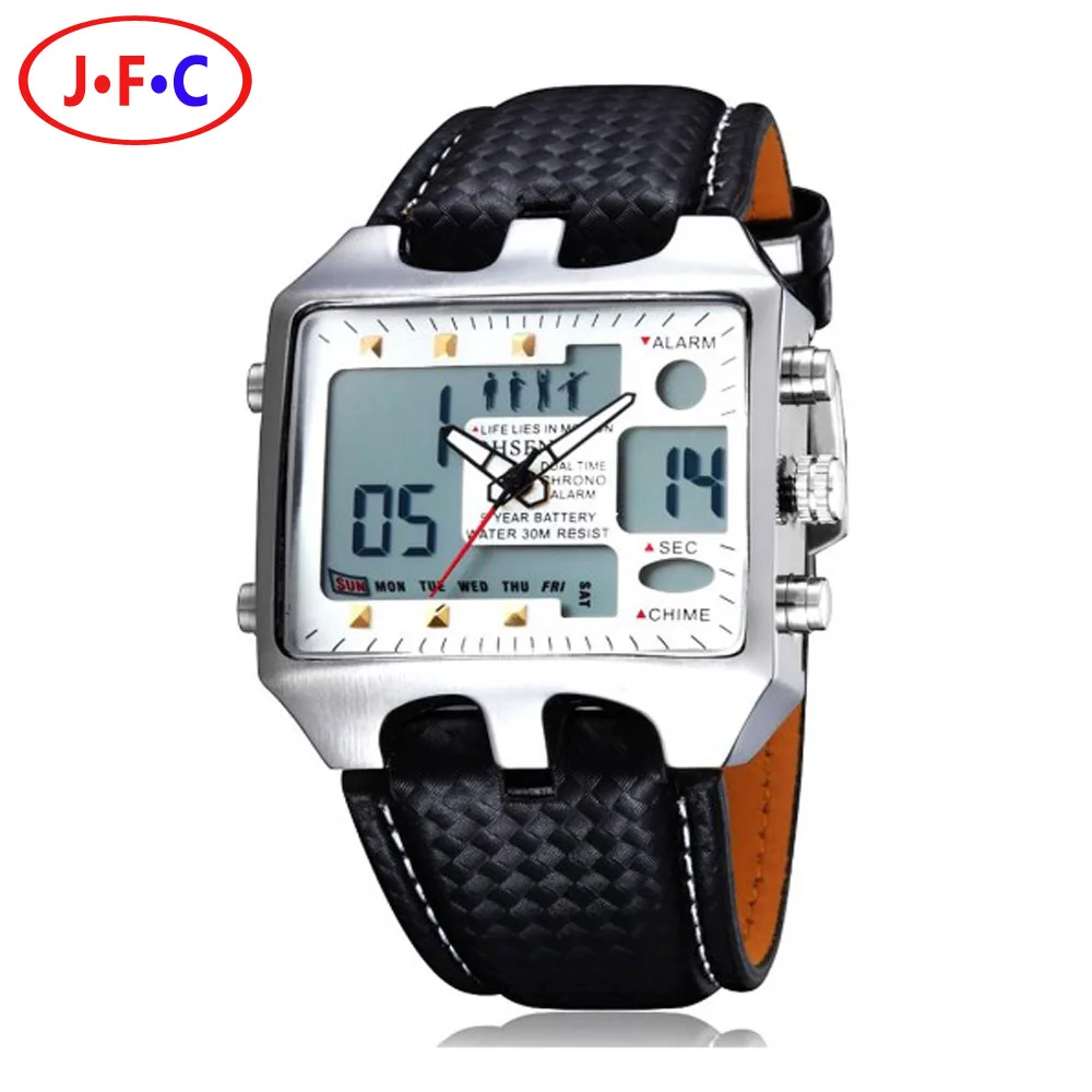 Genuine Leather Wristwatches Gift 2016 Hot Sale Men Fashion Casual Watch OHSEN AD0930 Men s Sports