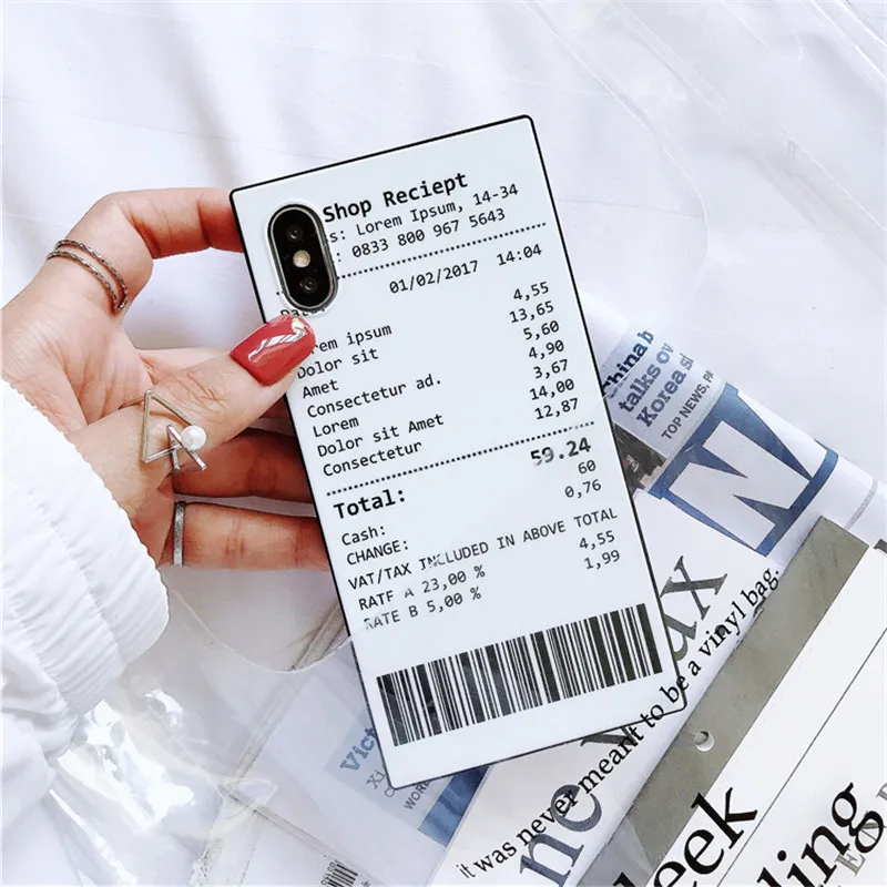 

Funny Shopping List Print Phone Case For iphone 7 6S 6 8 Plus Case For iphone X Matte Cover Fashion Letter Soft TPU Cases Coque