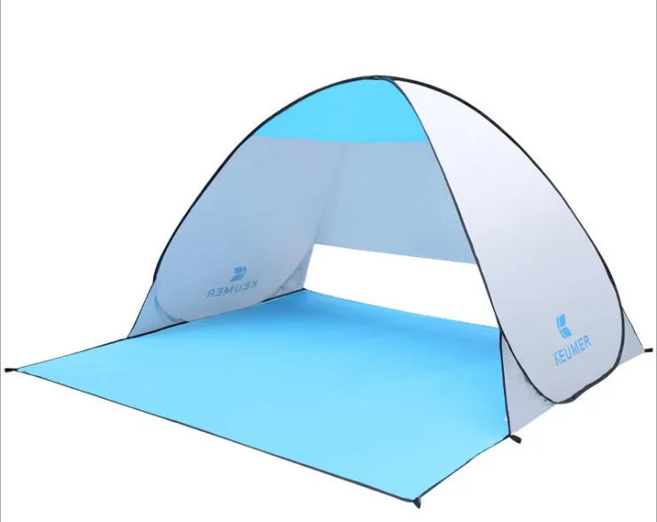 Автоматическая палатка для рыбалки для пляжного отдыха автоматически раскрывающаяся палатка 2 лица Мгновенно открыть анти-УФ тент на открытом воздухе палатки навес для защиты от солнца - Цвет: Silver