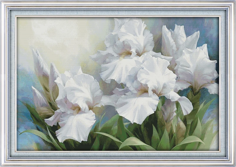 

Iris counted printed on fabric DMC 14CT 11CT Cross Stitch kitsembroidery needlework Sets Home Decor