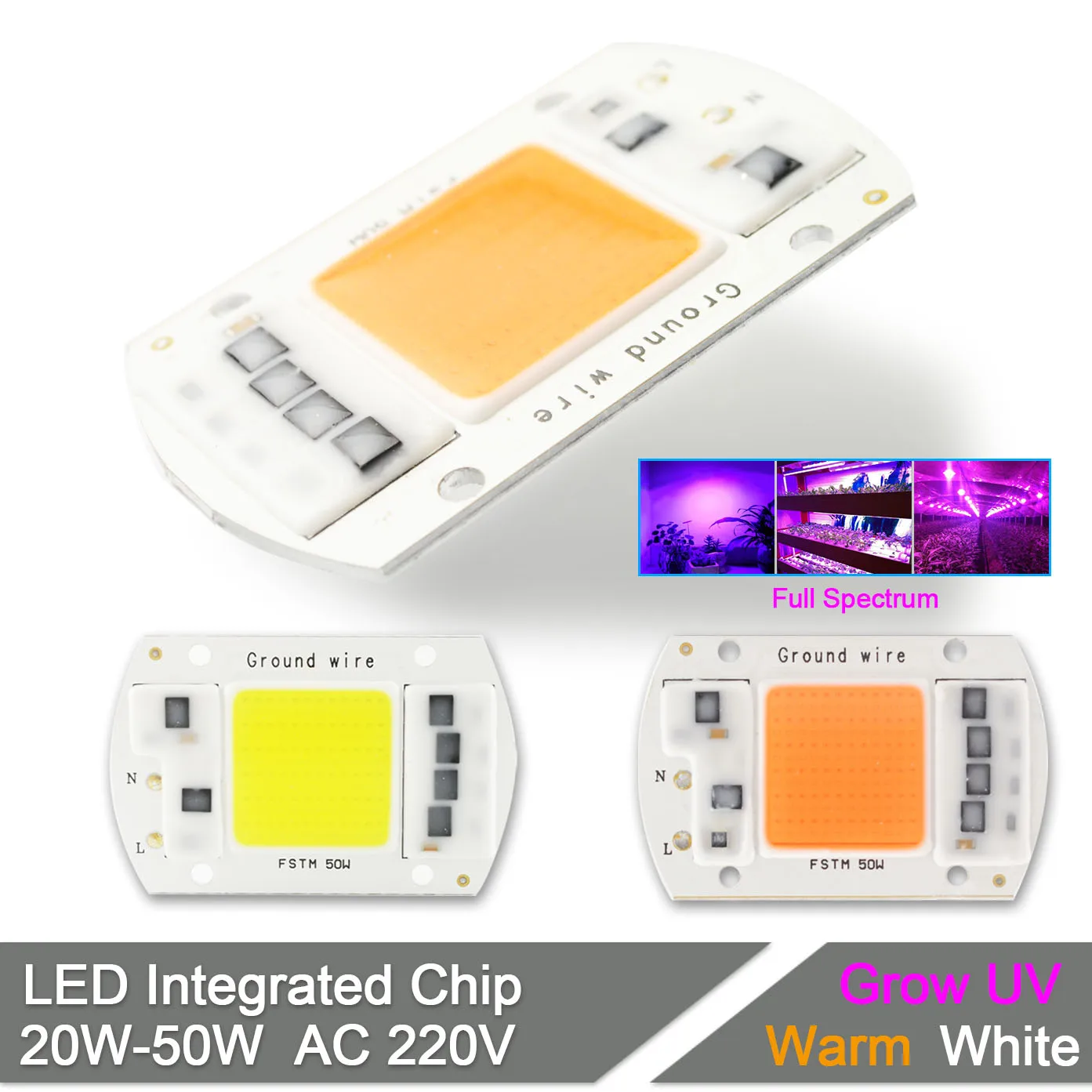

[DS] Integrated Growth LED Grow Light Chip Full Spectrum 220V 20W 30W 50W Flower Plant Greenhouse Vegetable Floodlight Lamp Bulb