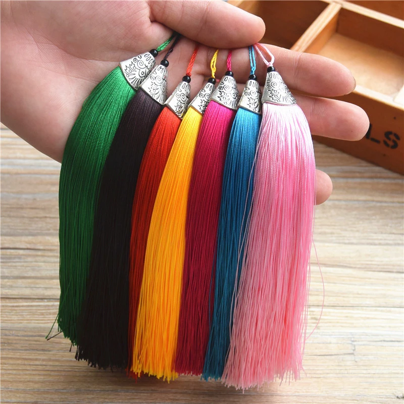 5pcs/lot 17cm Chinese Knot Tassels 17 Colors Handmade Long Silk Tassel
