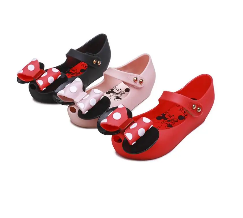 Детская пижама с Микки Маусом и обувь с Минни сандали для девочек блестящая мягкая обувь милые детские сандалии для девочек 13-18 см