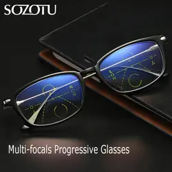 SOZOTU Multi-focal прогрессивные очки для чтения женщин очки при дальнозоркости очки для See Distance & Near + 2,0 + 2,5 + 3,0 + 3,5 YQ635