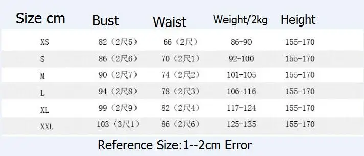 Opening Ceremony Size Chart