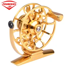 Бренд Рыба колеса нахлыстом катушка Нержавеющая сталь цвета: золотистый, серебристый Летать Reel Диаметр 60 мм переднего колеса