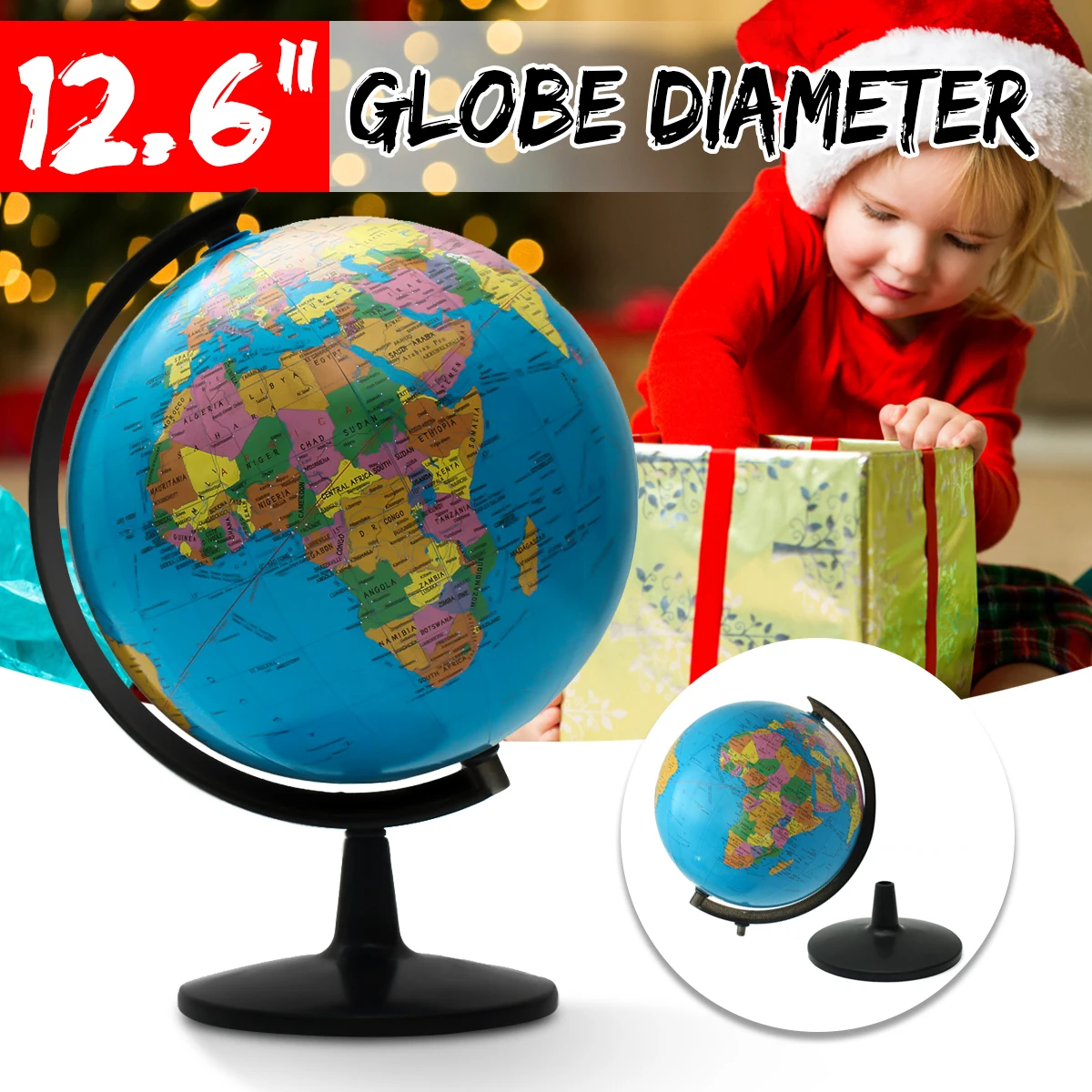 

World Globe Map Ornaments With Swivel Stand Home Office Office Shop Desk Decor World Map Geography Educational Tool 32cm