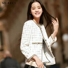 Новая модель в западном стиле, большая светская львица, маленькое милое короткое клетчатое пальто в старинном стиле для женщин