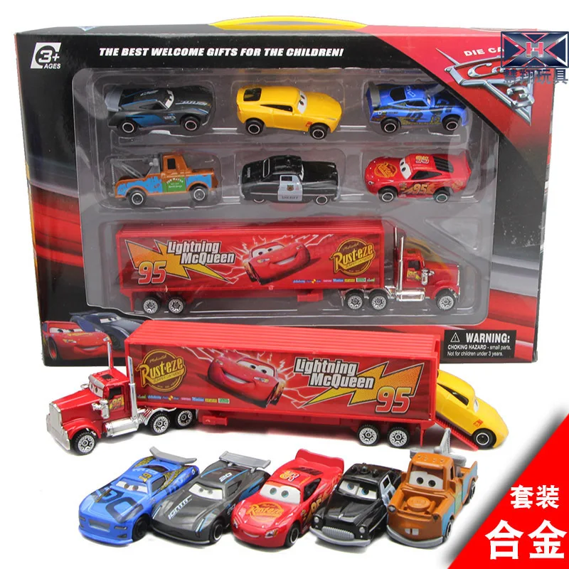 Автомобиль мобилизация Mai Dashu костюм с шестью маленькими автомобилями Контейнер автомобиль набор Сплав передний ребенок комбинированная игрушка