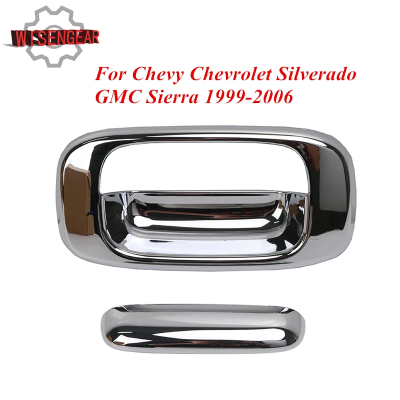 WISENGEAR Chrome Tail Gate Door Handle Cover for Chevy Chevrolet