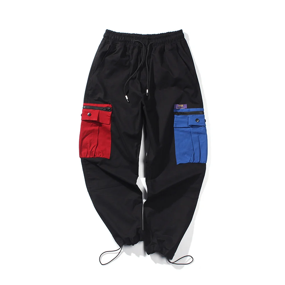 Men Large Pockets Decorative Contrast Color Tooling Beam Foot Casual Pants Youth Retro Trend Joggers Sweatpants Trousers Men Large Pockets Decorative Contrast Color Tooling Beam Foot Casual Pants Youth Retro Trend Joggers Sweatpants Trousers