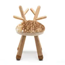 Качественный стул с оленем в скандинавском стиле из цельного дерева, детские подарки, скамейка, детский стул, домашняя табуретка для животных