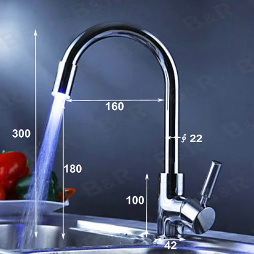 

Free Shipping! 3 Color Automatic Change LED Kitchen Faucet fold expansion DIY faucet Bathroom basin D-8615