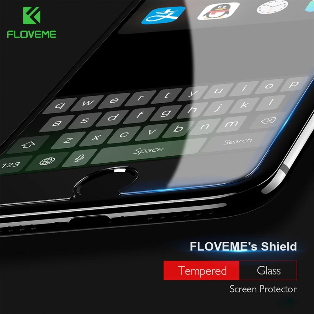 

FLOVEME Protective Glass For iPhone 6 6S 7 8 Plus Screen Protector 9H 0.33mm Tempered Glass For iPhone 5S SE 5 Phone Front Film