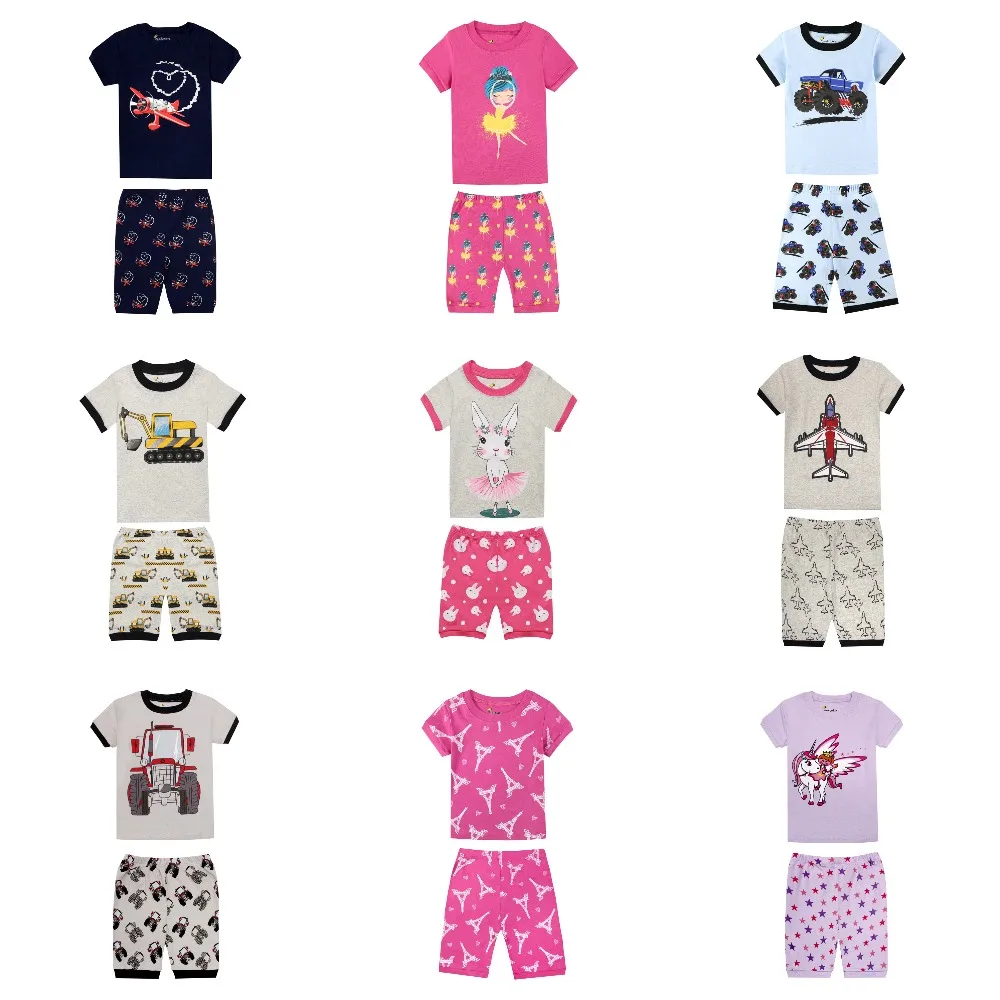Summer Short Sleeve Cotton Baby Girls Pajamas Children Pyjamas Enfant Cartoon Boys Pajamas Baby
