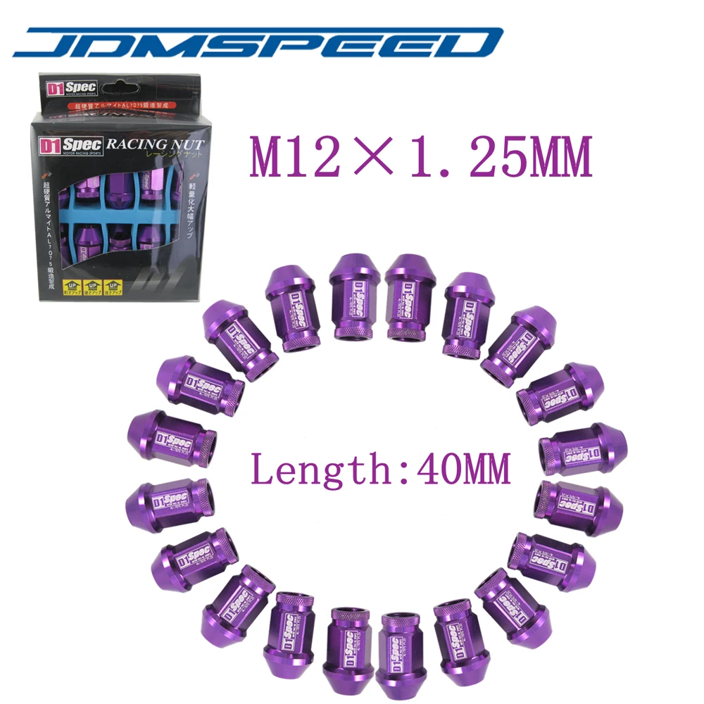 Xpower 20 шт/комплект универсальные D1 SPEC JDM RACING 40 мм Колесные гайки M12X1.25 подходят для