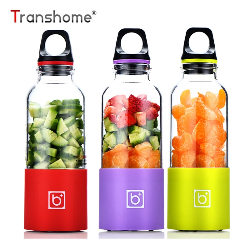 

Transhome 500ml Portable Juicer Cup USB Rechargeable Electric Fruit Vegetables Juice Maker Blender Kitchen Tools