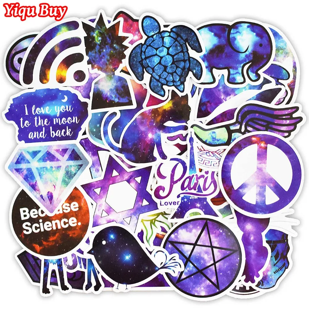 50Pcs Galaxy Stickers Funny Anime Cartoon Sticker for Children Laptop Bicycle Suitcase Guitar Luggage Skateboard Car Vinyl Decal0
