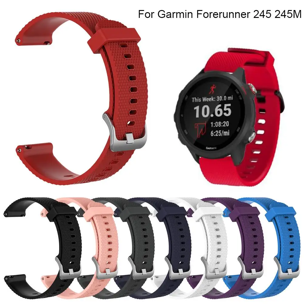 

20MM Silicone Watch Band Replacement Wrist Strap Wristband For Garmin Forerunner 245 245M Smart Watch Accessories Bracelet Strap