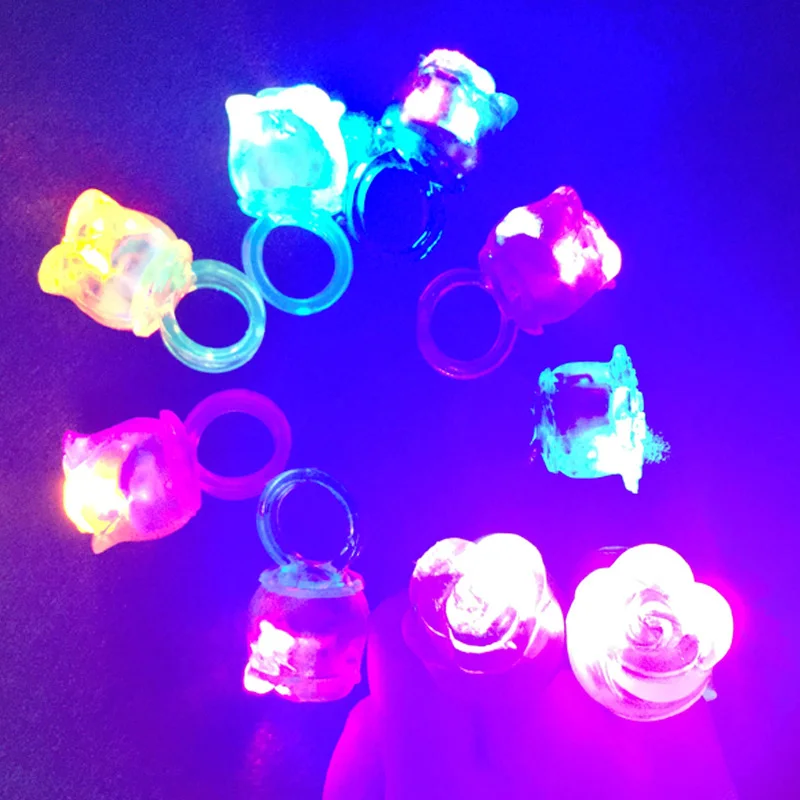 20 шт. светодиодные мигающие сверкающие с подсветкой кольца для пальцев электронные рождественские Забавные игрушки подарки для детей светящиеся розовые кольца для свадьбы