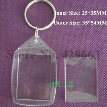 

5000pcs/lot Cuspate Shaped Transparent Blank Insert Photo Picture Frame Key Ring Split keychain