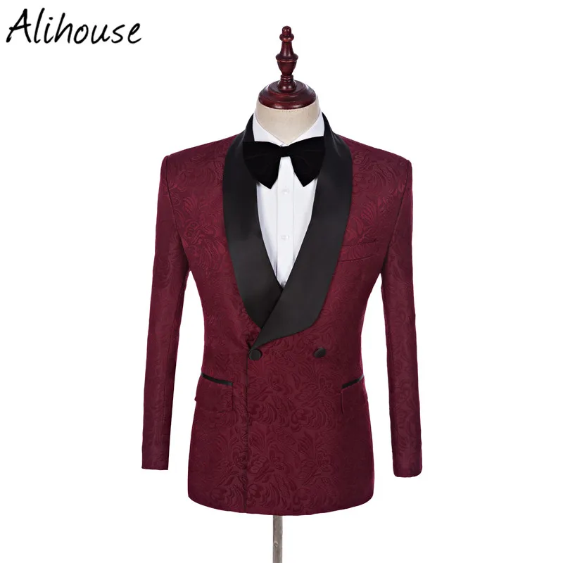 Buy (Jacket+Pant+Tie)Latest Coat Pant Designs Double Breasted Groom Tuxedos Men